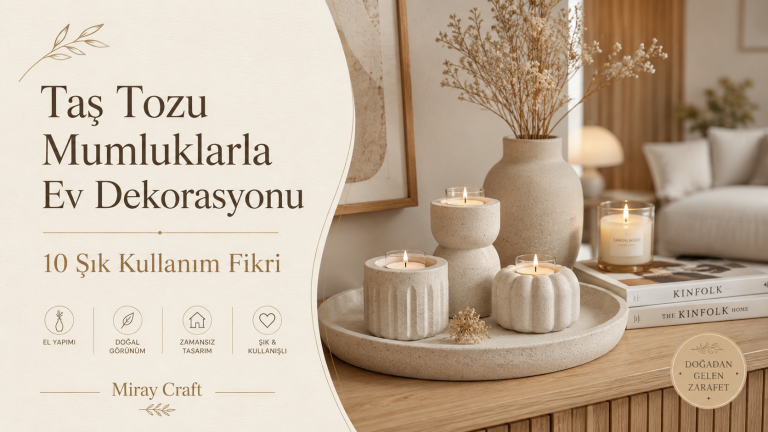 Taş Tozu Mumluklarla Ev Dekorasyonu: 10 Şık Kullanım Fikri
