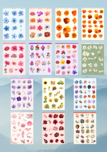 14'lü Çiçek Temalı 12*17 Cm Sticker Seti/bullet Journal, Scrapbook, Ajanda, Planlayıcı, Defter Için