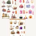 6 lı mum temalı sticker seti1