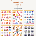 6 lı çiçek temalı sticker seti 2