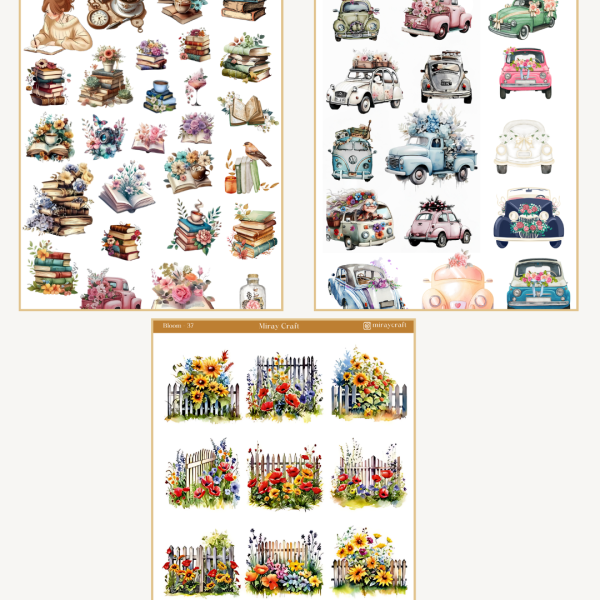 açan çiçek temalı sticker seti4 açan çiçek temalı sticker seti4