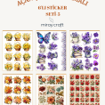 açan çiçek temalı sticker seti 5