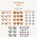 5li kalp temalı sticker seti