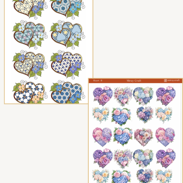 5li kalp temalı sticker seti 5li kalp temalı sticker seti