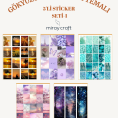 gökyüzü temalı 5li sticker seti