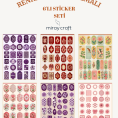 renkli vintage sticker seti 6