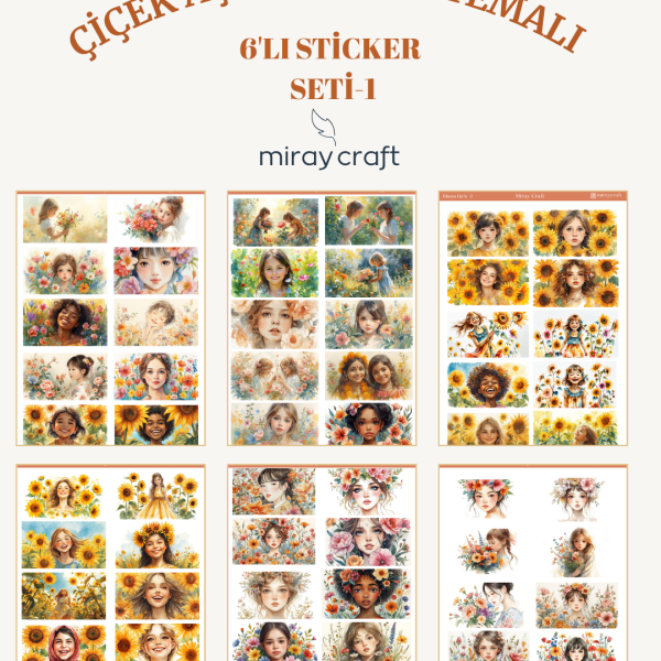 çiçek açan kızlar temalı sticker seti 1 çiçek açan kızlar temalı sticker seti 1
