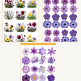 6lı çiçek temalı sticker seti3