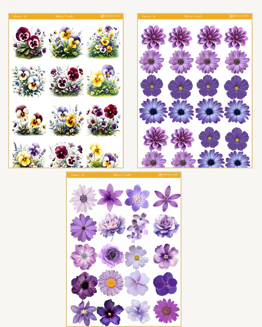 6lı çiçek temalı sticker seti3 6lı çiçek temalı sticker seti3