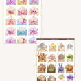 çiçekli mektuplar sticker seti 5li