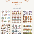 6lı açan çiçekler temalı sticker seti 1