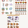 6lı açan çiçekler temalı sticker seti 3