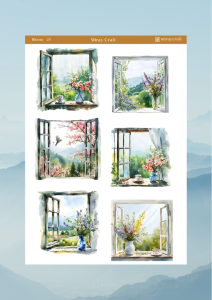 1 Adet Açan Çiçekler Temalı Sticker – 12x17 cm Scrapbook, Bullet Journal, Planlayıcı İçin