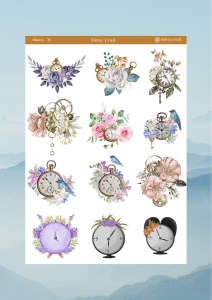 1 Adet Açan Çiçekler Temalı Sticker – 12x17 cm Scrapbook, Bullet Journal, Planlayıcı İçin
