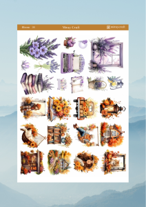 1 Adet Açan Çiçekler Temalı Sticker – 12x17 cm Scrapbook, Bullet Journal, Planlayıcı İçin