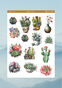 1 Adet Açan Çiçekler Temalı Sticker – 12x17 cm Scrapbook, Bullet Journal, Planlayıcı İçin
