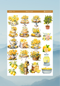 1 Adet Açan Çiçekler Temalı Sticker – 12x17 cm Scrapbook, Bullet Journal, Planlayıcı İçin
