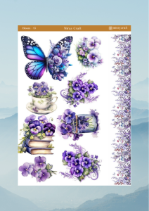 1 Adet Açan Çiçekler Temalı Sticker – 12x17 cm Scrapbook, Bullet Journal, Planlayıcı İçin