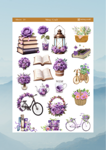 1 Adet Açan Çiçekler Temalı Sticker – 12x17 cm Scrapbook, Bullet Journal, Planlayıcı İçin