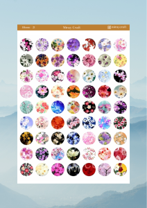 1 Adet Açan Çiçekler Temalı Sticker – 12x17 cm Scrapbook, Bullet Journal, Planlayıcı İçin