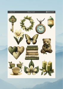 1 Adet Sıcak ve Huzurlu Anlar Temalı Sticker(12x17 cm)Scrapbook, Bullet Journal, Planlayıcı İçin