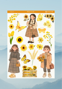 1 Adet Sıcak ve Huzurlu Anlar Temalı Sticker(12x17 cm)Scrapbook, Bullet Journal, Planlayıcı İçin