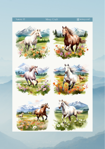 1 Adet Doğa Temalı Sticker Seti – 12x17 cm | Bullet Journal, Scrapbook, Ajanda ve Planlayıcı İçin