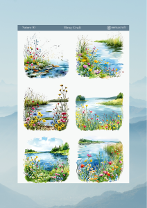 1 Adet Doğa Temalı Sticker Seti – 12x17 cm | Bullet Journal, Scrapbook, Ajanda ve Planlayıcı İçin