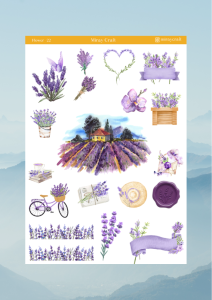 1 Sayfa Çiçek Temalı 12*17 cm Sticker /Scrapbook, Bullet Journal, Planlayıcı, Defter