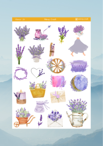 1 Sayfa Çiçek Temalı 12*17 cm Sticker /Scrapbook, Bullet Journal, Planlayıcı, Defter