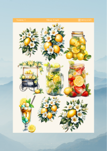 1 Adet Yummy Temalı Sticker – 12x17 cm Scrapbook, Bullet Journal, Planlayıcı İçin