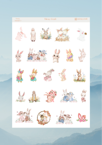 1 Adet Sevimli Hayvanlar Temalı Sticker (12x17 cm) Bullet Journal,Scrapbook, Ajanda, Planlayıcı için