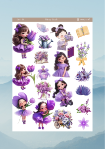 1 Adet Girl Temalı Anime İllüstrasyon Sticker (12x17 cm) Bullet Journal, Scrapbook, Ajanda İçin