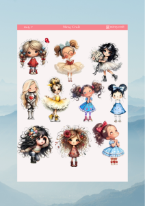 1 Adet Girl Temalı Anime İllüstrasyon Sticker (12x17 cm) Bullet Journal, Scrapbook, Ajanda İçin