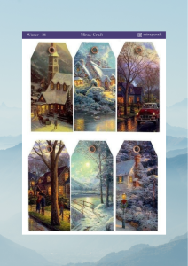 Kış Temalı 1 Sayfa Sticker – 12x17 cm – Scrapbook, Bullet Journal ve Planlayıcı İçin