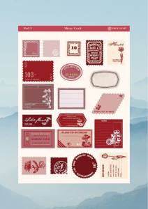 1 Adet Kırmızı Renk Temalı Sticker (12x17 cm) Bullet Journal, Scrapbook, Ajanda ve Planlayıcı İçin