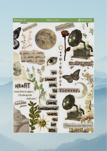 1 Sayfa Aşk Notları Temalı Sticker (12x17 cm) Bullet Journal, Scrapbook, Ajanda ve Planlayıcı İçin