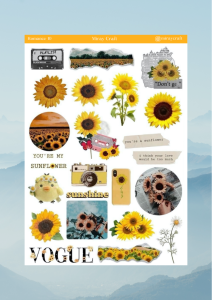 1 Sayfa Aşk Notları Temalı Sticker (12x17 cm) Bullet Journal, Scrapbook, Ajanda ve Planlayıcı İçin