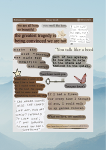 1 Sayfa Aşk Notları Temalı Sticker (12x17 cm) Bullet Journal, Scrapbook, Ajanda ve Planlayıcı İçin