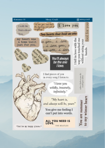 1 Sayfa Aşk Notları Temalı Sticker (12x17 cm) Bullet Journal, Scrapbook, Ajanda ve Planlayıcı İçin