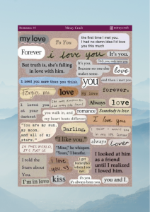 1 Sayfa Aşk Notları Temalı Sticker (12x17 cm) Bullet Journal, Scrapbook, Ajanda ve Planlayıcı İçin