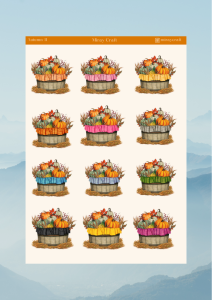 1 Adet Sonbahar Temalı Sticker – 12×17 cm Scrapbook, Bullet Journal, Planlayıcı İçin
