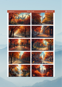 1 Adet Sonbahar Temalı Sticker – 12×17 cm Scrapbook, Bullet Journal, Planlayıcı İçin