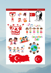 1 Adet Türkiye Temalı Sticker – 12x17 cm | Bullet Journal, Scrapbook, Ajanda ve Planlayıcı İçin