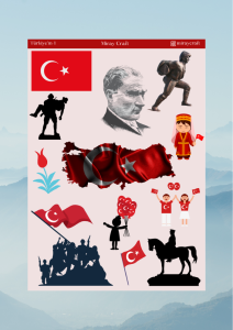1 Adet Türkiye Temalı Sticker – 12x17 cm | Bullet Journal, Scrapbook, Ajanda ve Planlayıcı İçin