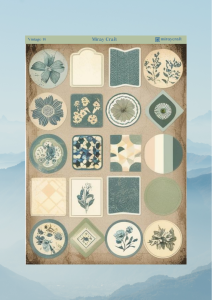 1 Adet Vintage Temalı Sticker (12×17 cm) Bullet Journal, Scrapbook, Ajanda ve Planlayıcı İçin