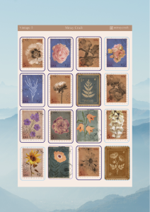 1 Adet Vintage Temalı Sticker (12×17 cm) Bullet Journal, Scrapbook, Ajanda ve Planlayıcı İçin