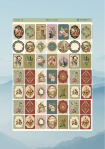 1 Adet Vintage Temalı Sticker (12×17 cm) Bullet Journal, Scrapbook, Ajanda ve Planlayıcı İçin