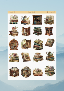 1 Adet Vintage Temalı Sticker (12×17 cm) Bullet Journal, Scrapbook, Ajanda ve Planlayıcı İçin