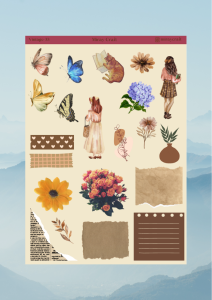1 Adet Vintage Temalı Sticker (12×17 cm) Bullet Journal, Scrapbook, Ajanda ve Planlayıcı İçin
